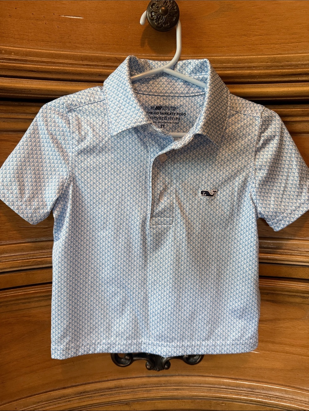 Vineyard Vines Light Blue Micro-Pattern Polo